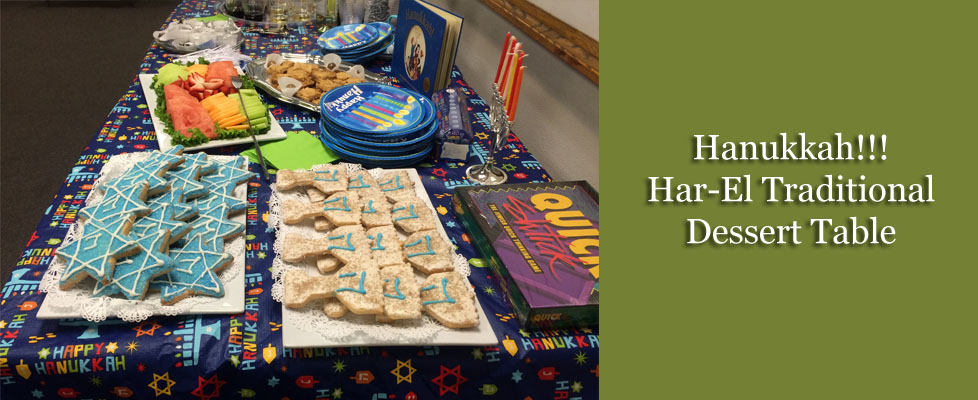 Hanukkah Har-El traditional dessert table