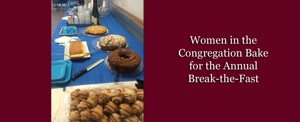 Women in the congregation bake for the annual
