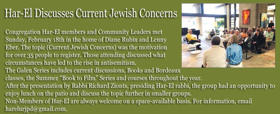 Har-El Discusses Current Jewish Concerns